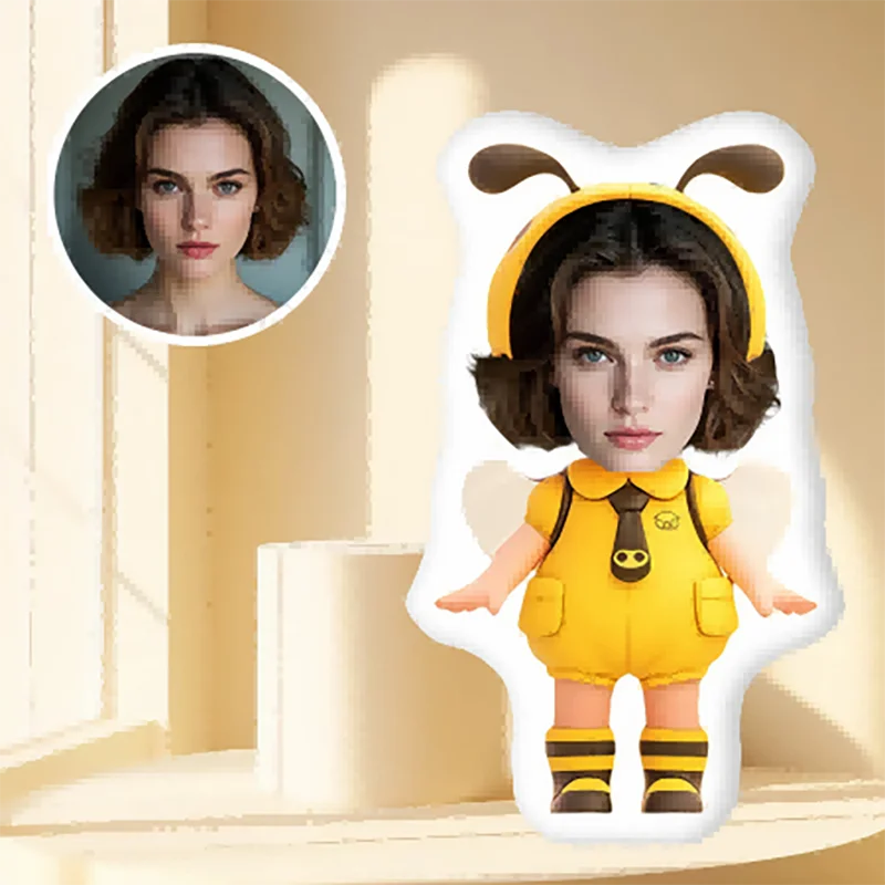 

Подушка в форме пчелы по индивидуальному заказу для семьи, друзей и пар, идеально подходит в качестве подушки для портрета, идеальный подарок и уникальный сувенир.