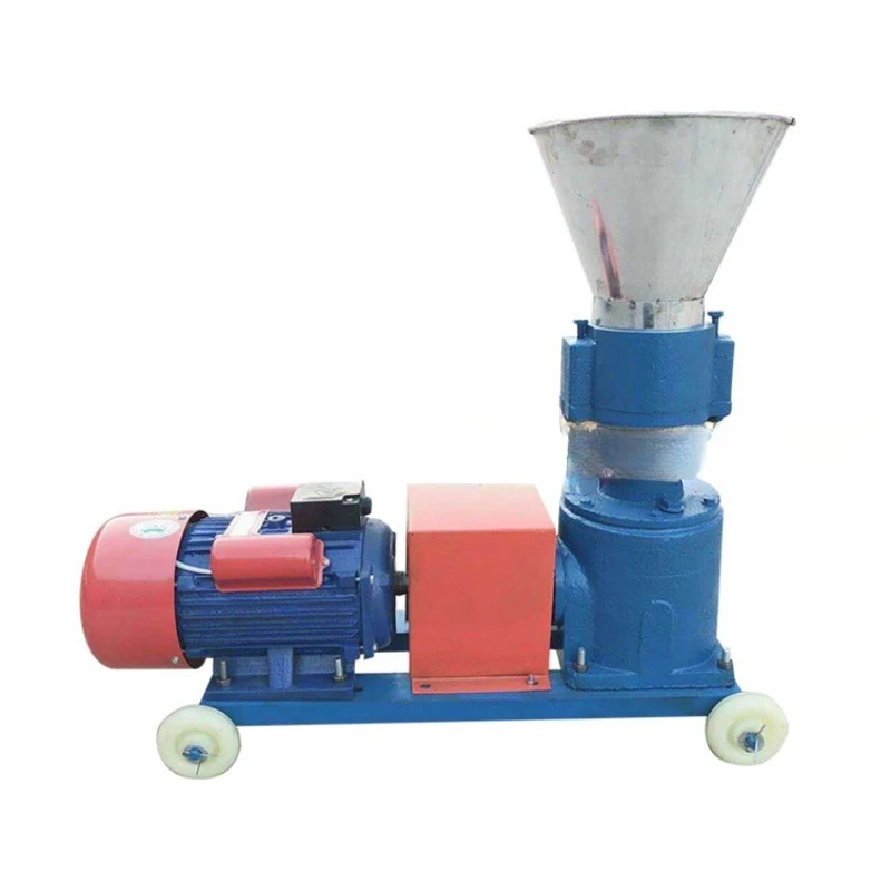 Flat mold pellet machine for feed mill, straw feed pelletizer 260 four-wheel feed pellet machine