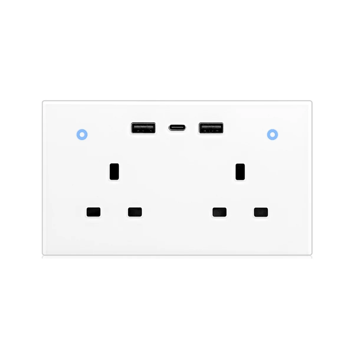 Babq tuya tomada de parede inteligente, tomada uk 13a, interruptor de toque, usb tipo-c, portas de carregamento, wi-fi, monitoramento remoto de energia para alexa