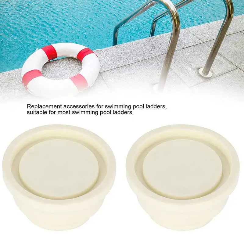 2pcs Replacement Parts Plug Swimming Pool White Rubber Stopper Durable Practical Cap Easy Install Universal Ladder Bumper