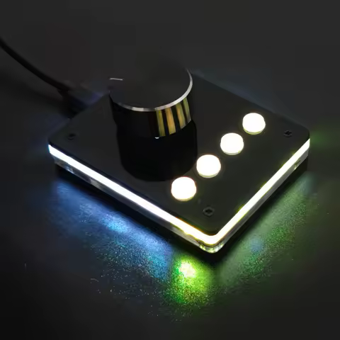 Multimedia Programmable USB Knob Custom Keyboard (Small White Button)-L06A