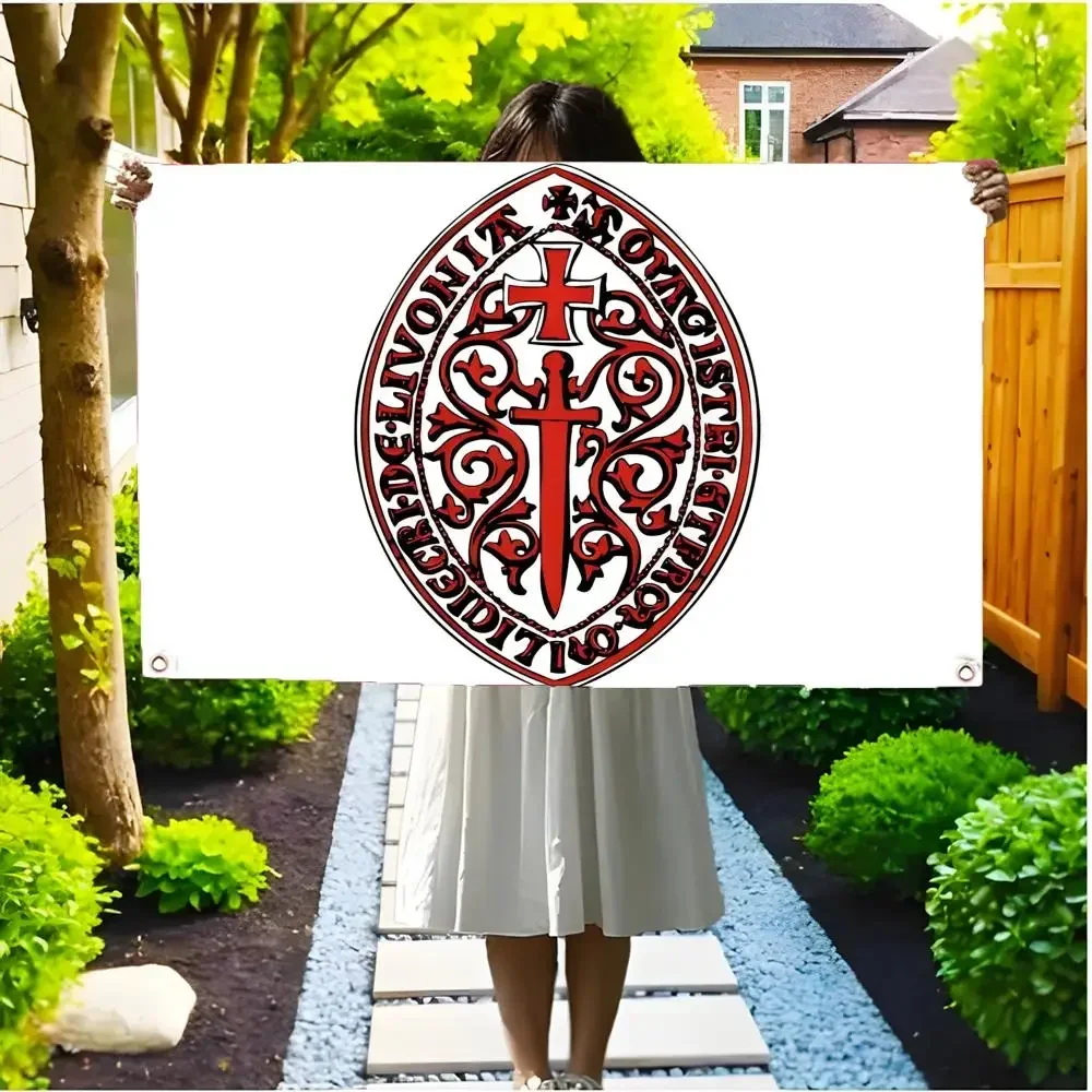 order chivalry Livonian Brothers of the Sword Flags Borderless four-ring ornament indoor outdoor decoration effortless to hang