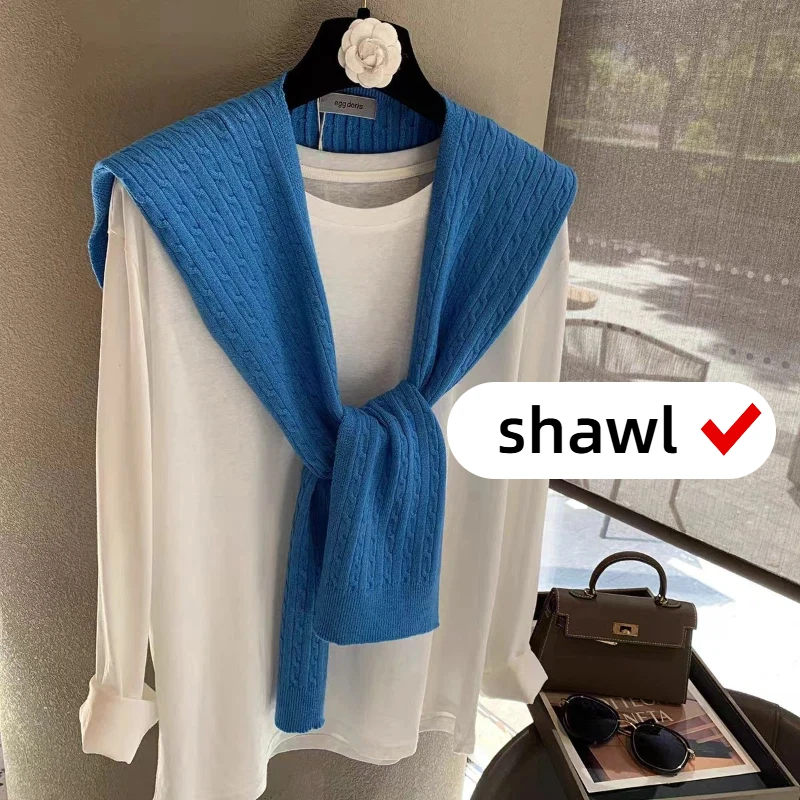 بلون محبوك الصليب وشاح الكورية قميص وهمية طوق شال شتاء دافئ وعصري الرقبة أدفأ امرأة وشاح جديد الخمار