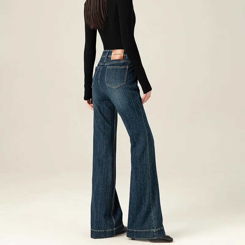 

Xinge American Sle Bell Bot Jeans Women's New Autumn Small Size Micro Flare Pants Vintage Elastic High Waist Denim