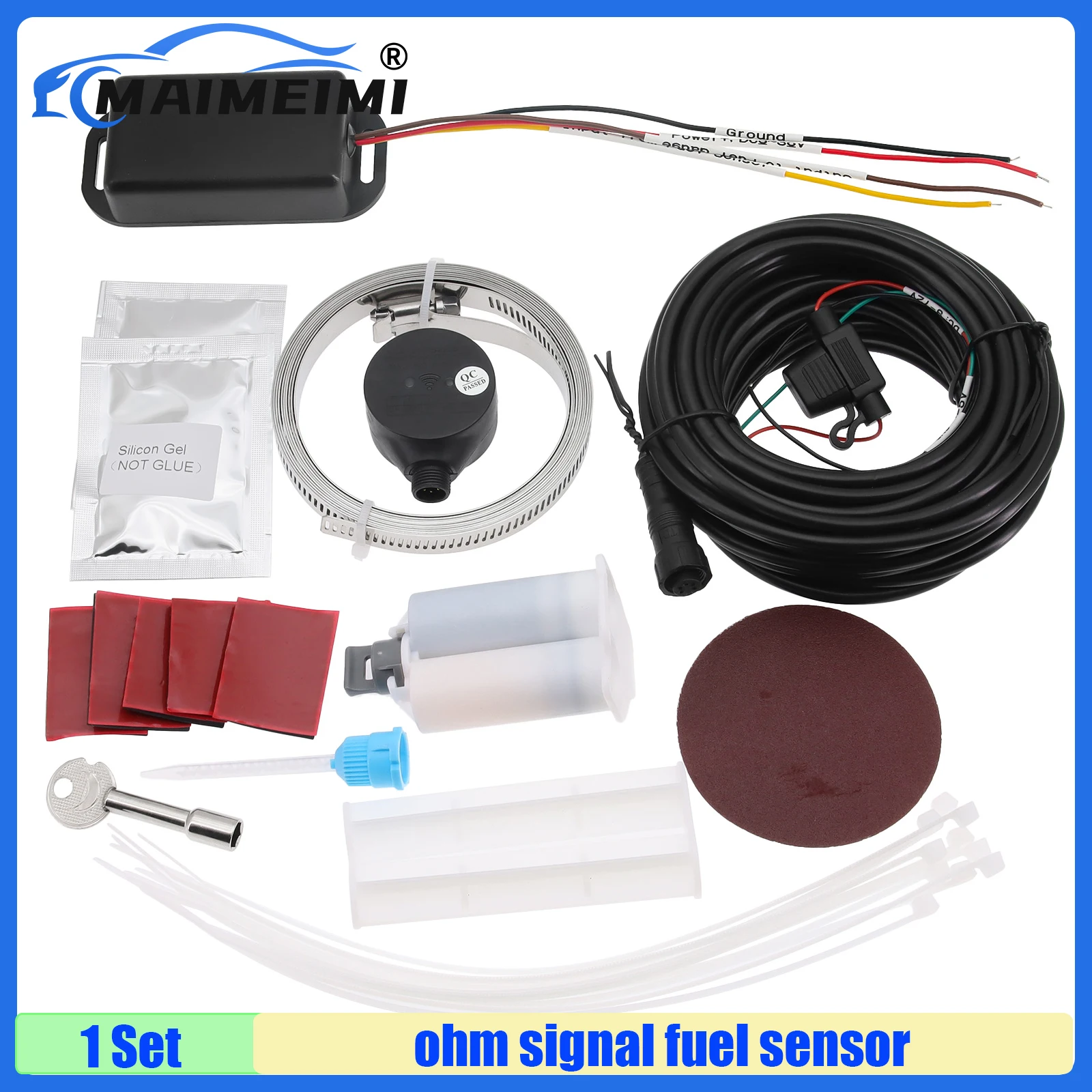 

MAIMEIMI Ultrasonic Fuel Level Sensor Monitoring System Non-Contact Fuel Level Gauge Ohm Gauge for Truck Diesel Level Detection