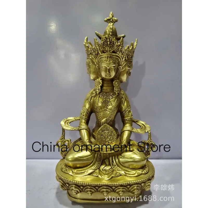 

Seven-inch copper big sun Buddha statue Vairocana Buddha four-faced Buddha Tantric Buddha statue wholesale