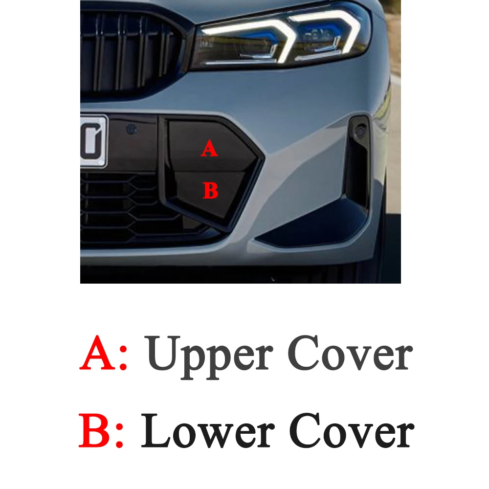 Exterior Front Bumper Grille Screen Air Intake Cap Lid Towing Hook Eye Cover For BMW 3 G20 G21 320i M340i M Sport 2023-2025