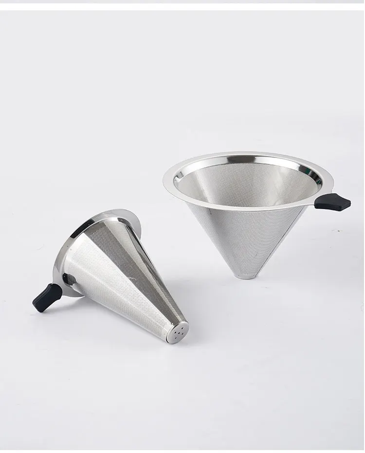 LMM stainless steel milk tea bucket binaural tea cone ultra-fine hand brewed coffee funnel