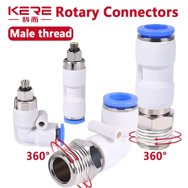 

MSC Type Pneumatic Thread High Speed Rotary Joint NRC KSH NRL KSL Bend-through Quick Connector Straight Pipe Fitting 4mm 6mm 8mm