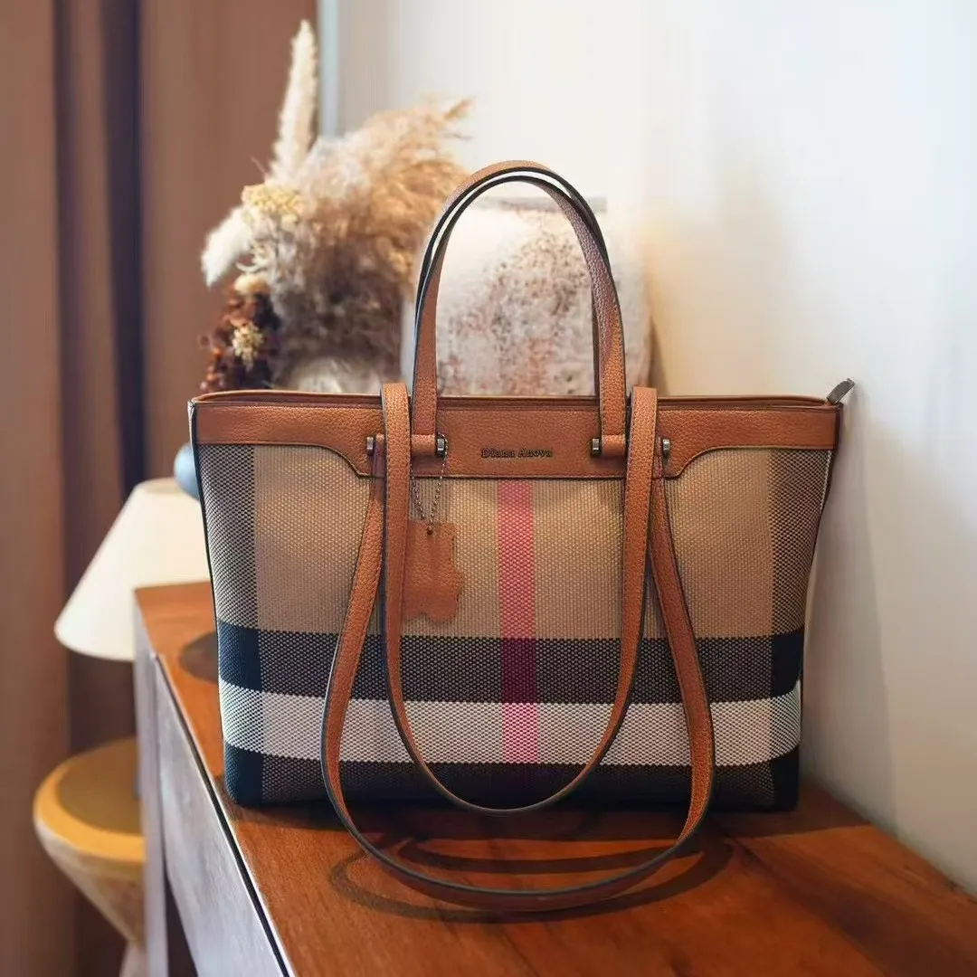 

2025 New Plaid Tote Bag for Women Spacious Top Handle Shoulder Bag Premium Convertible Commuter Bag for Your Busy Days