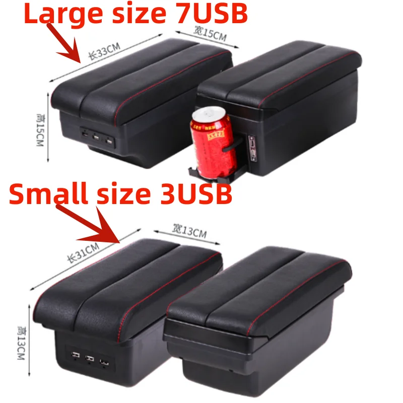 For Toyota Sienta  Armrest box Interior Parts Car Central Content With Retractable Cup Hole Large Space Dual Layer USB Charging