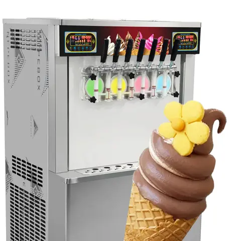 단일 맛 아이스크림 메이커, 소프트 서브 아이스크림 기계, 공장 가격 7 가지 맛