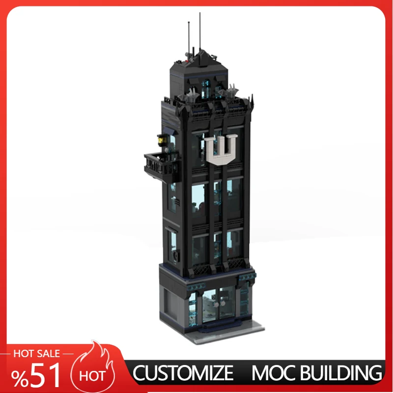 

Набор из 1267 деталей: Городская улица, башня, MOC-модель, модульный конструктор, технологичный дизайн, игрушка-конструктор DIY, рождественский подарок