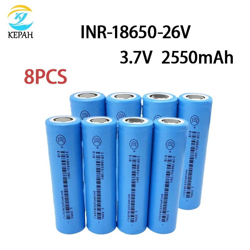 Original 18650-26V lithium battery, 3.6V, 2550mah, suitable for electronic products such as toy flashlights