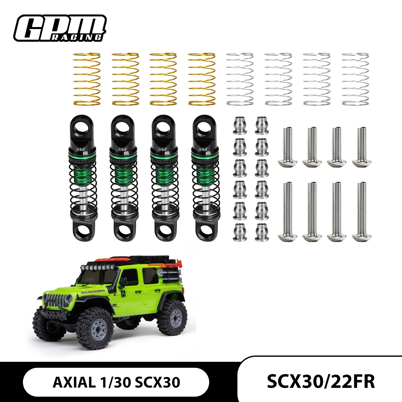 

Регулируемый амортизатор из сплава GPM (4) 22 мм AXIAL 1/30 SCX30 Ford Bronco Jeep