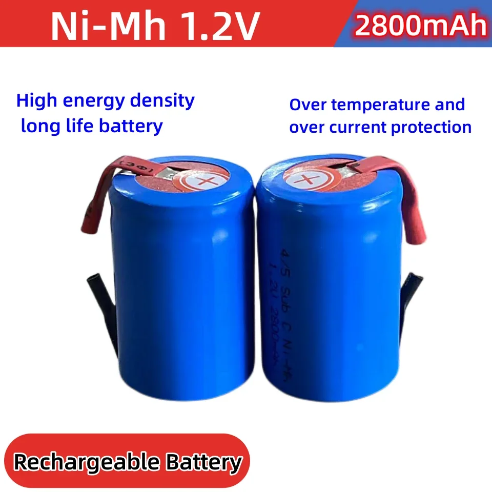 

High Quality 4/5 SC Sub C Ni-Mh 1.2V 2800Mah Rechargeable NiMH Battery With Solder Rod