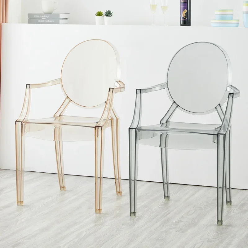 Light Luxury Transparent Chair – Modern Minimalist Design, Thickened Dining Seats, Cafe and Leisure Seating, Office Chair