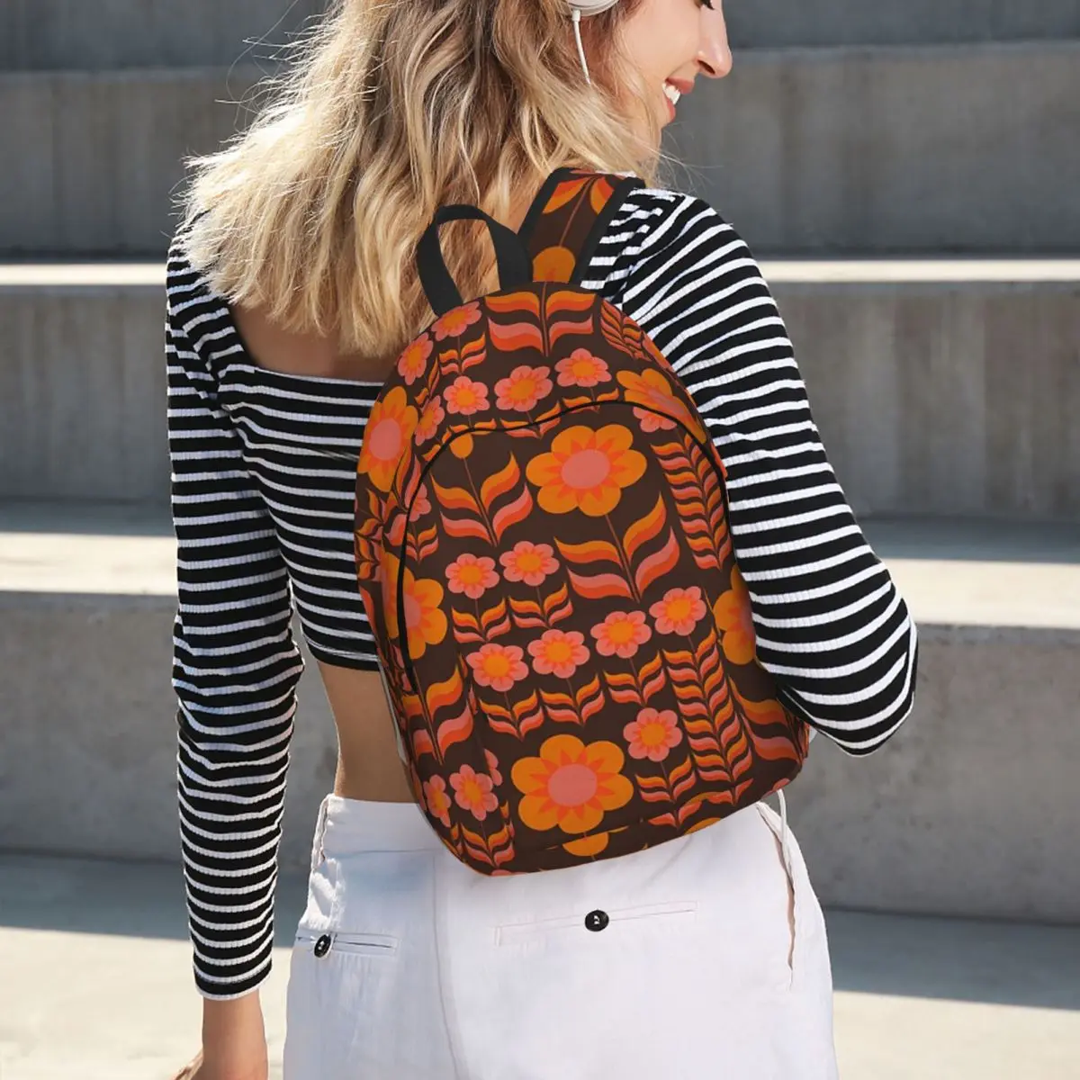 I Kiss The Flowers In Bloom Student Backpack School Bag Hiking Travel Daypack for Men Women Fashion Bookbag Shoulder Bags