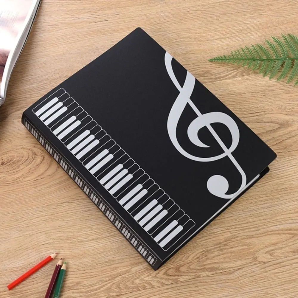 New PP Guitar Sheet Music Book Folder A4 Storage Organizer Document Storage Organizer 40 Pages Piano Paper Sheets Folder