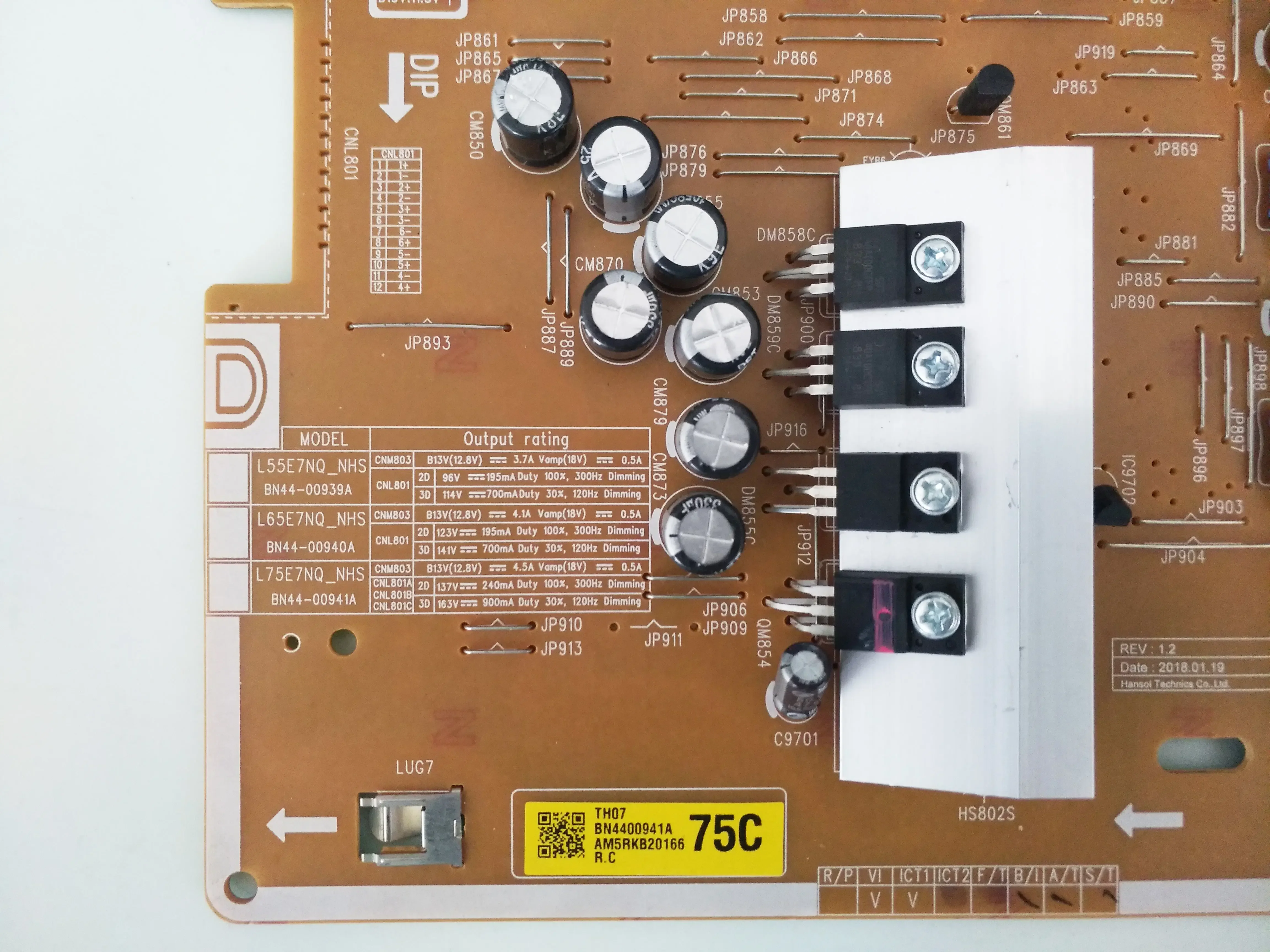 BN44-00941A Power Supply Board L75E7NQ_NHS Be Suitable For LCD TVs QN75Q75FNF QN75Q7FNAF QA75Q7FNAJ QN75Q7FNAP QE75Q7FNAT Parts