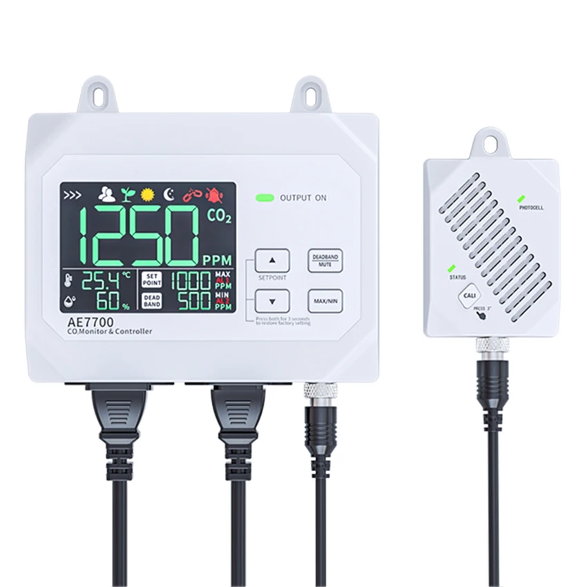 Qualidade do ar Monitor Controller Concentração Tester Co2 Regulador para Estufa de Plantação de Jardim Faixa 0-9999ppm