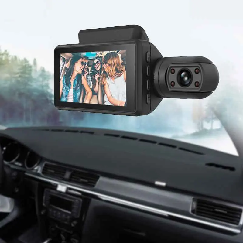 Car Front Inside 3 Inch Car Recorder HD Dual Lens Recording 360° Car Camera 1080P Newly Upgraded 24-hour Parking Surveillance