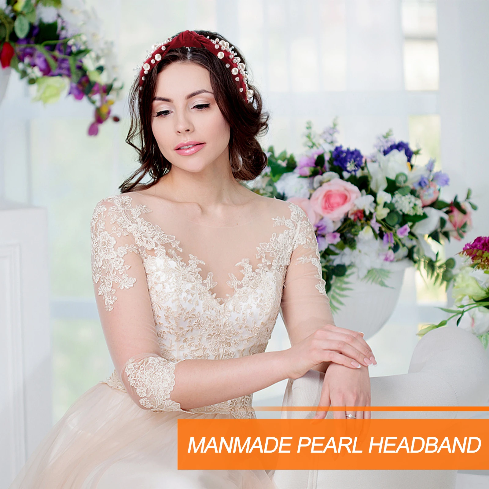 

1pc /Set Chic Pearl Hoop Sturdy Lightweight Stylish Knot Headband Fashionable Hair Band For Women Daily Party Cosplay Hair
