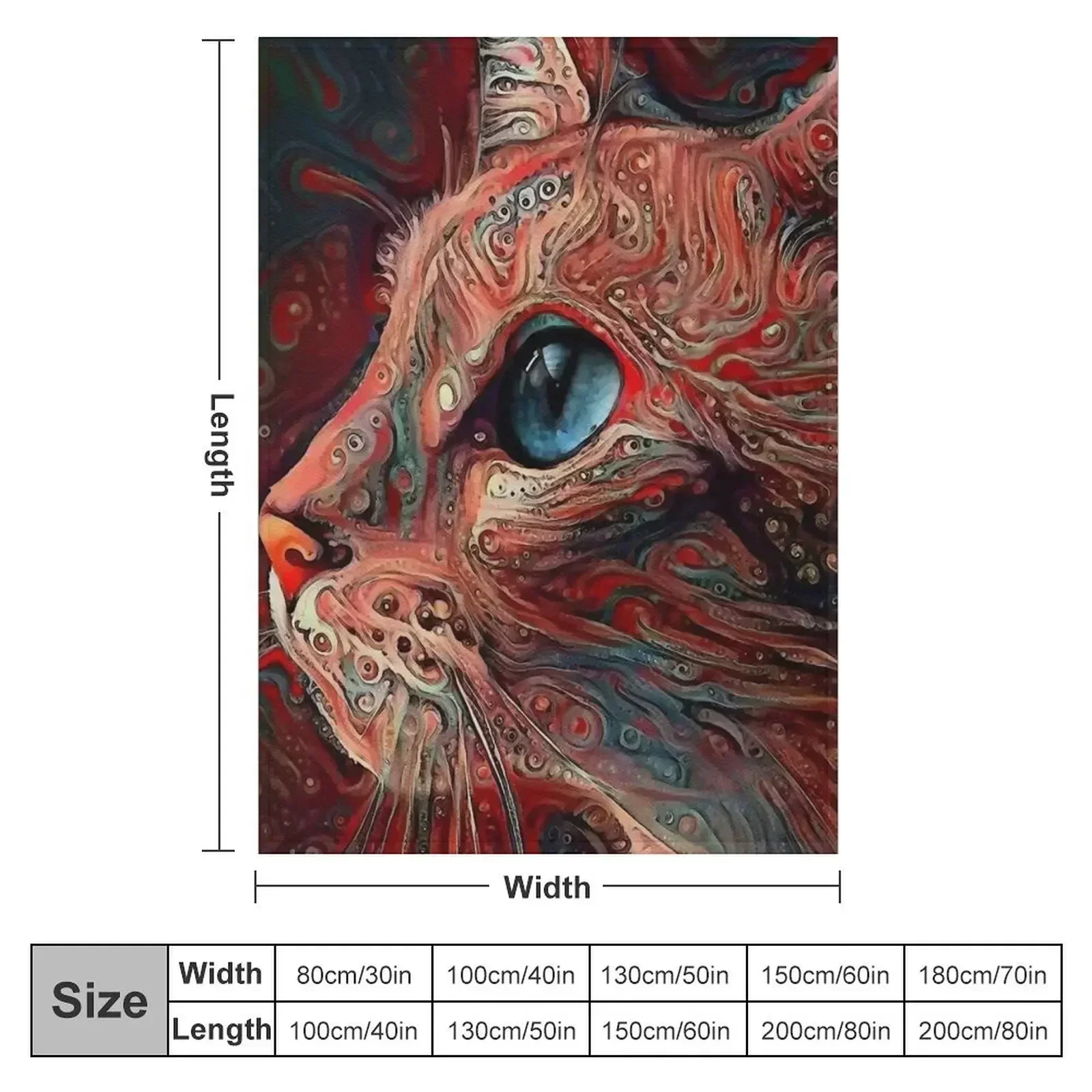 Délia, cat, chat, cat, lea roche paintings Throw Blanket Flannel Picnic Giant Sofa Blankets