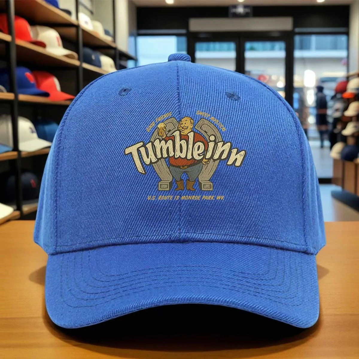 Tumble Inn Vintage Cartoon Graphic Baseball Cap, Good Friends Sweet Mystical Theme, Embroidered Adjustable Dad Hat