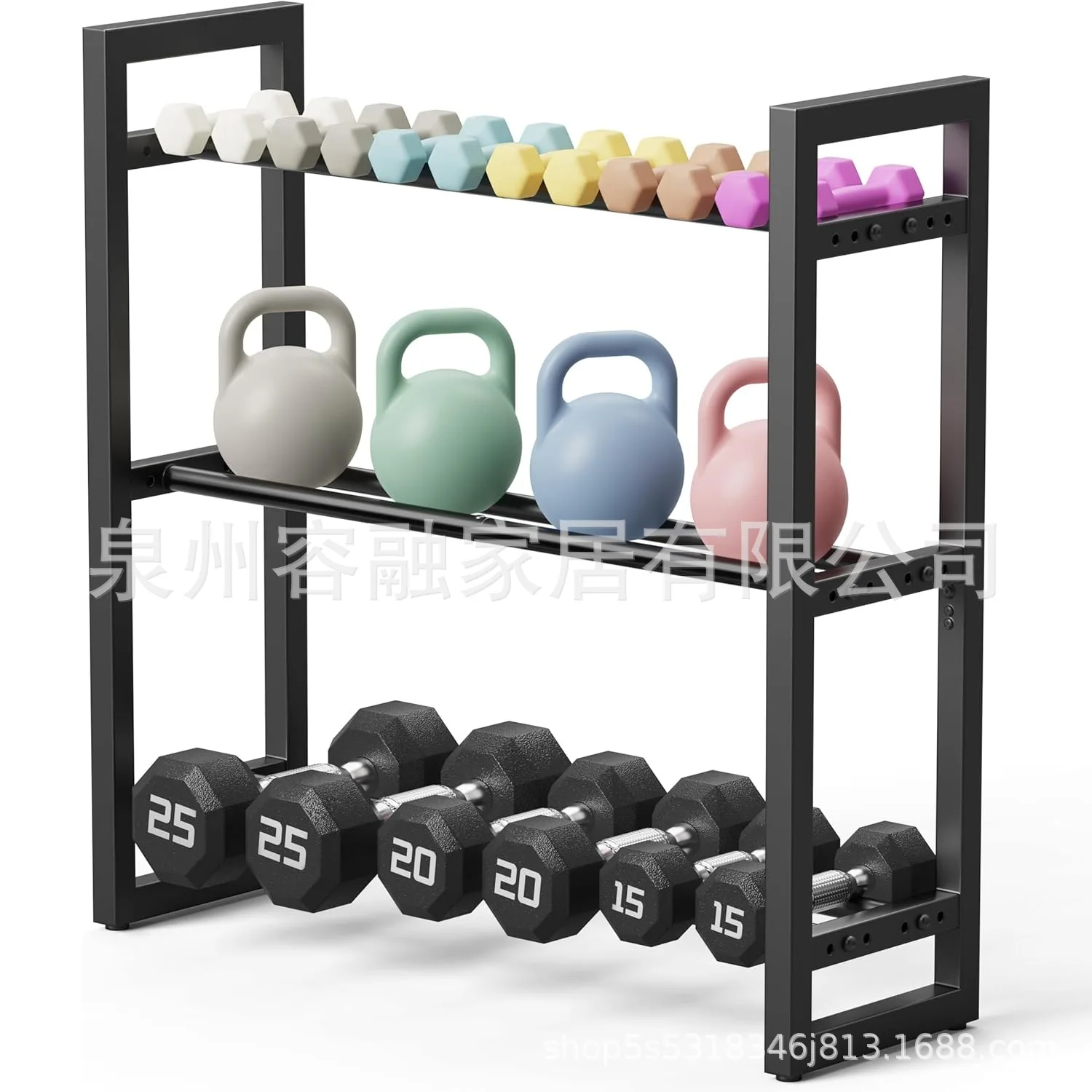 

Yjq dumbbell rack dumbbell rack household floor-to-ceiling three-layer fitness equipment storage