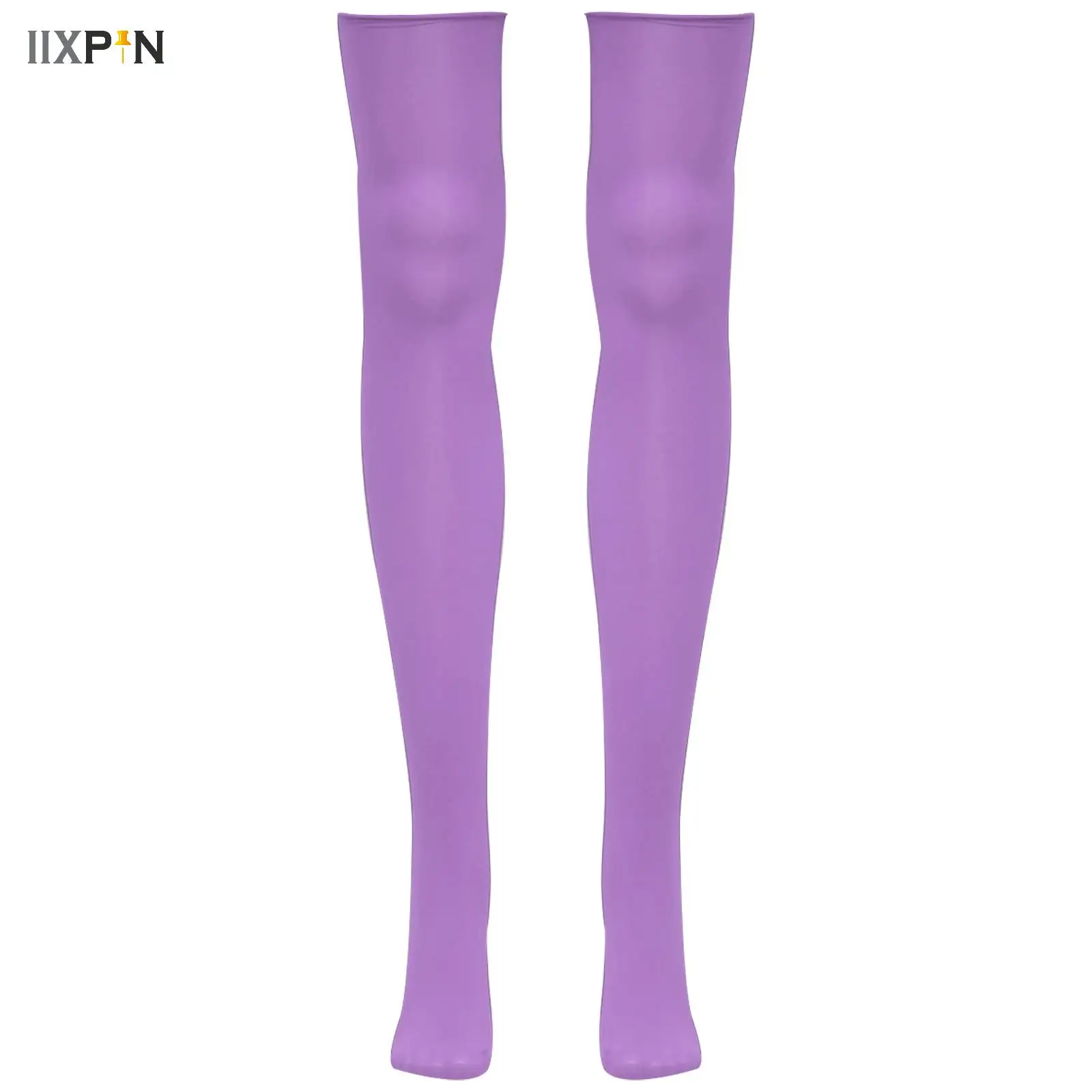 

Womens Thigh High Sheer Stockings High Stretchy Glossy Antiskid Silicone Shimmery Pantyhose Seamless Over Knee Length Socks