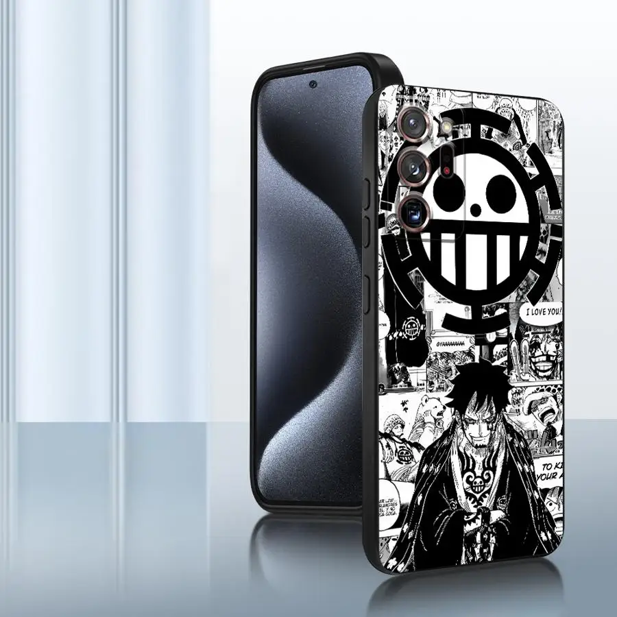 Funda de teléfono suave negra para Samsung Galaxy Note 10 Plus S9 9 S10 20 Ultra 8 S8 One Piece Luffy Comic