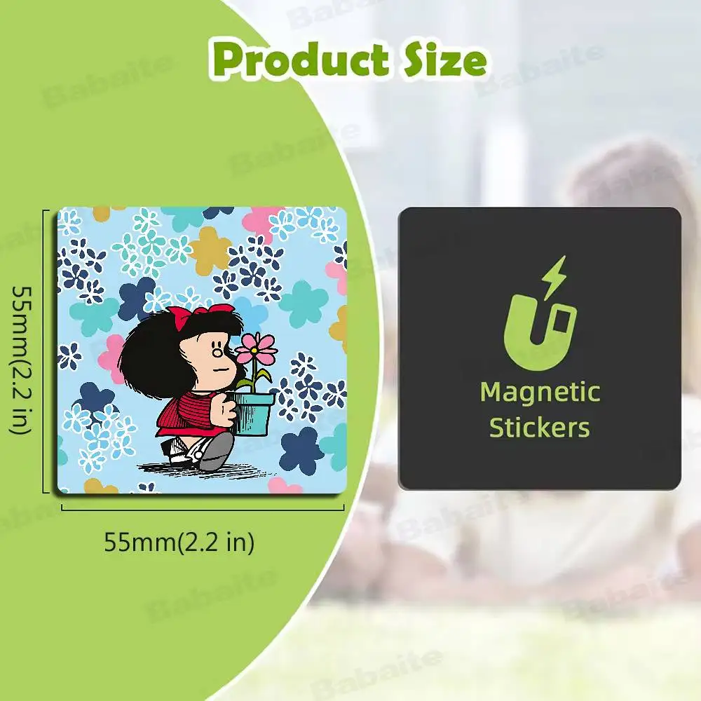M-Mafalda Girl Personalized Photo Fridge Magnets Round Magnetic Refrigerator Decoration Memorial Gifts Wedding Favors