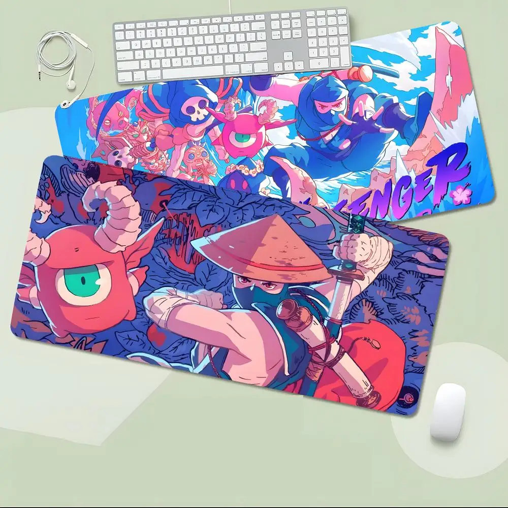 Platformer Game The Messenger Mouse Pad Non-Slip Large Desk Mat Thick Stitched Edge Gaming Mousepad