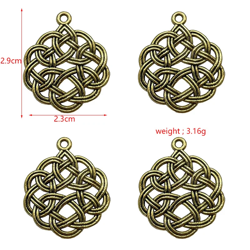 Charm Chinoiserie Chinese Knot Pendant Jewelry Making DIY Handmade Necklace Accessories Zinc Alloy Hollow Wholesale Talisman New