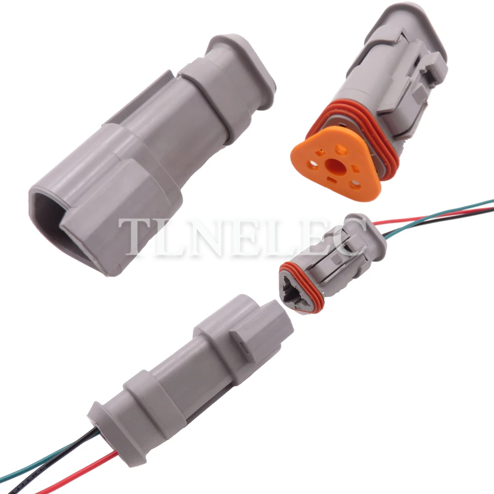 3 Pin Way Car Pump Truck Nozzle Electrical Socket with Wires Auto Male Female Wiring Cable Connectors DT04-3P-E008 DT04-3S-E008