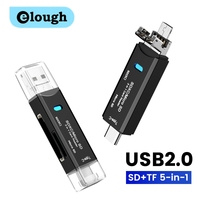 Elough 3 in 1 card reader Memory card Multi-function card reader TF/SD memory card for iphon 15 mobile computer