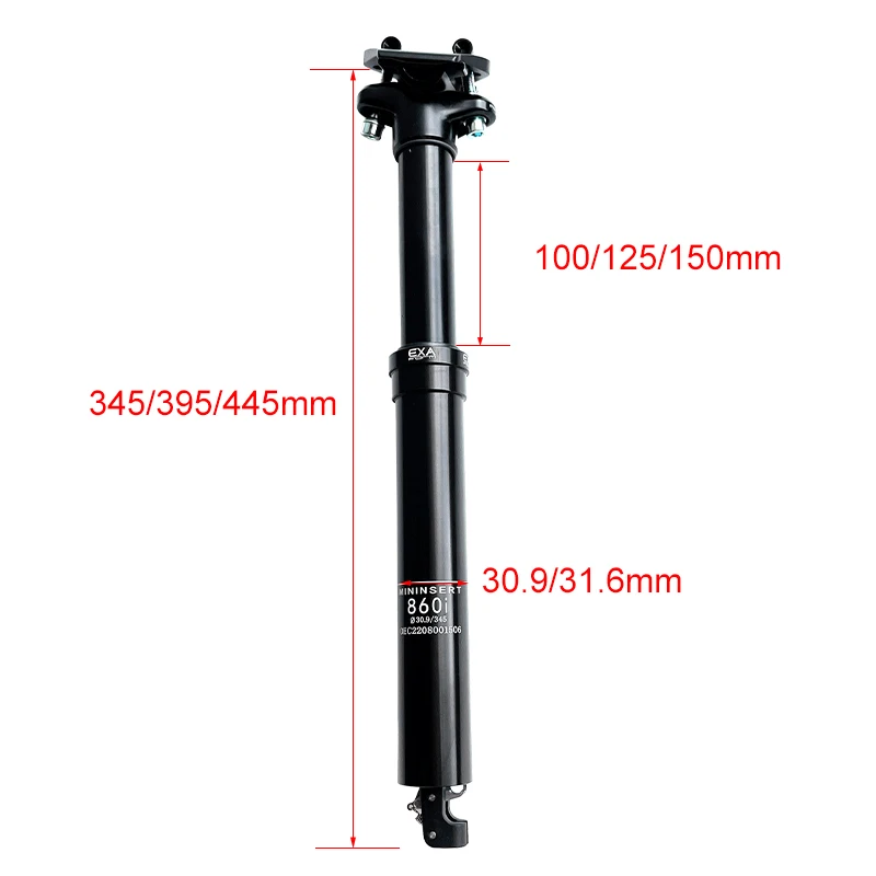 KS EXAFORM 860i Bike Seatpost Adjustable Air Sprung Suspension Dropper Absorber Damping Seat Post Internal Cable Remote Routing