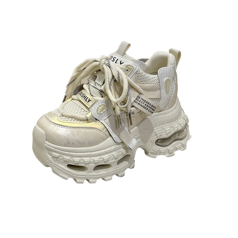 9cm Summer Women's Dad Shoes Thick Sole Casual Sports Increased Height Network Celebrity Leisure Running Shoes Spring New Style