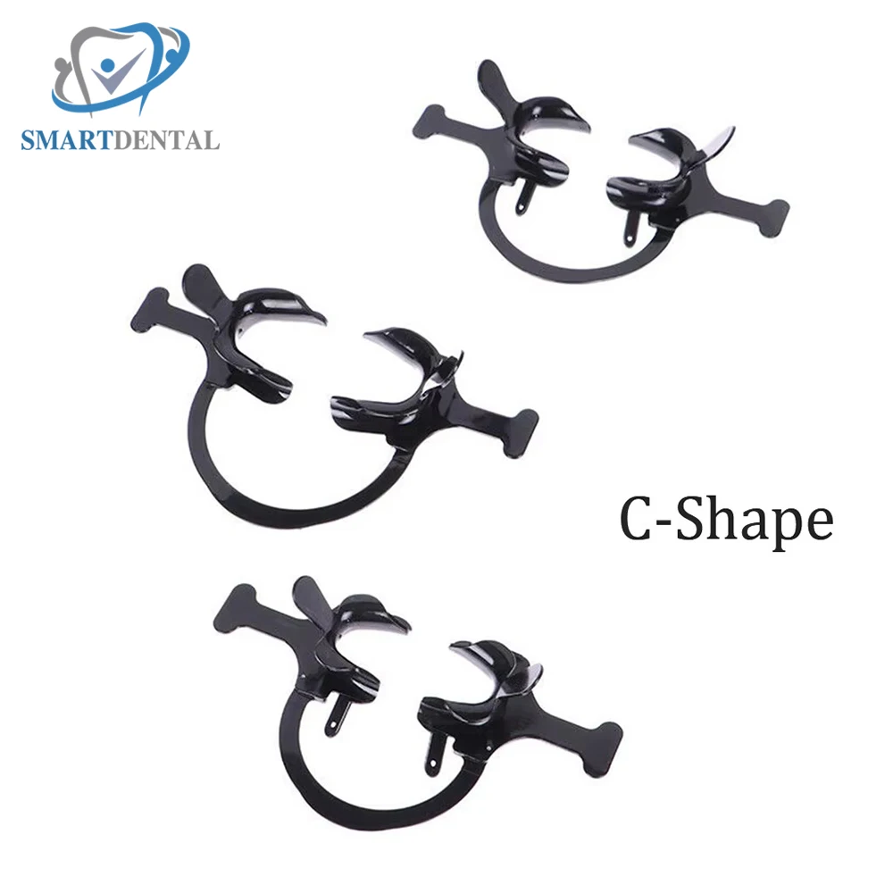 3pcs Dental Cheek Retractor Orthodontic Mouth Opener C Shape Lateral Open Dental Orthodontic Black Tooth Intraoral Lip