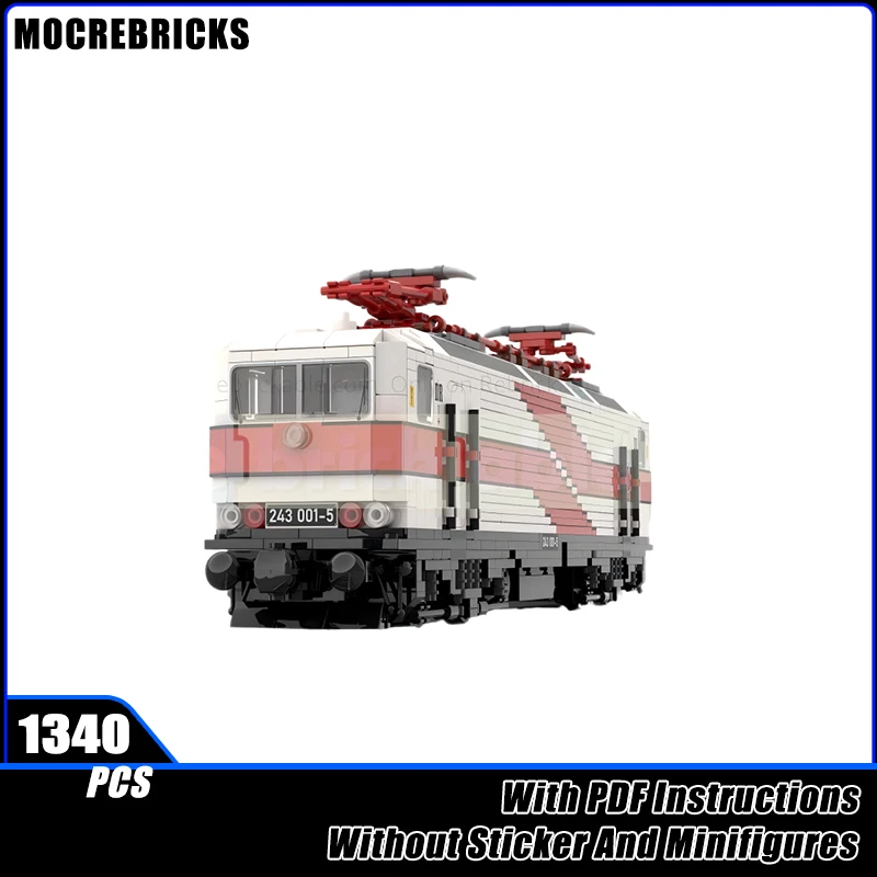 

MOC German Railway BR243 Electric locomotive Double Ended Carriage Train Building Blocks Model Bricks Boy Toys Xmas Gift