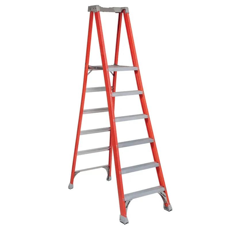 

Escalera De Mano 330lbs Portable Fiberglass Platform Ladder Folding Industrial Fiberglass Podium Ladders for Sale