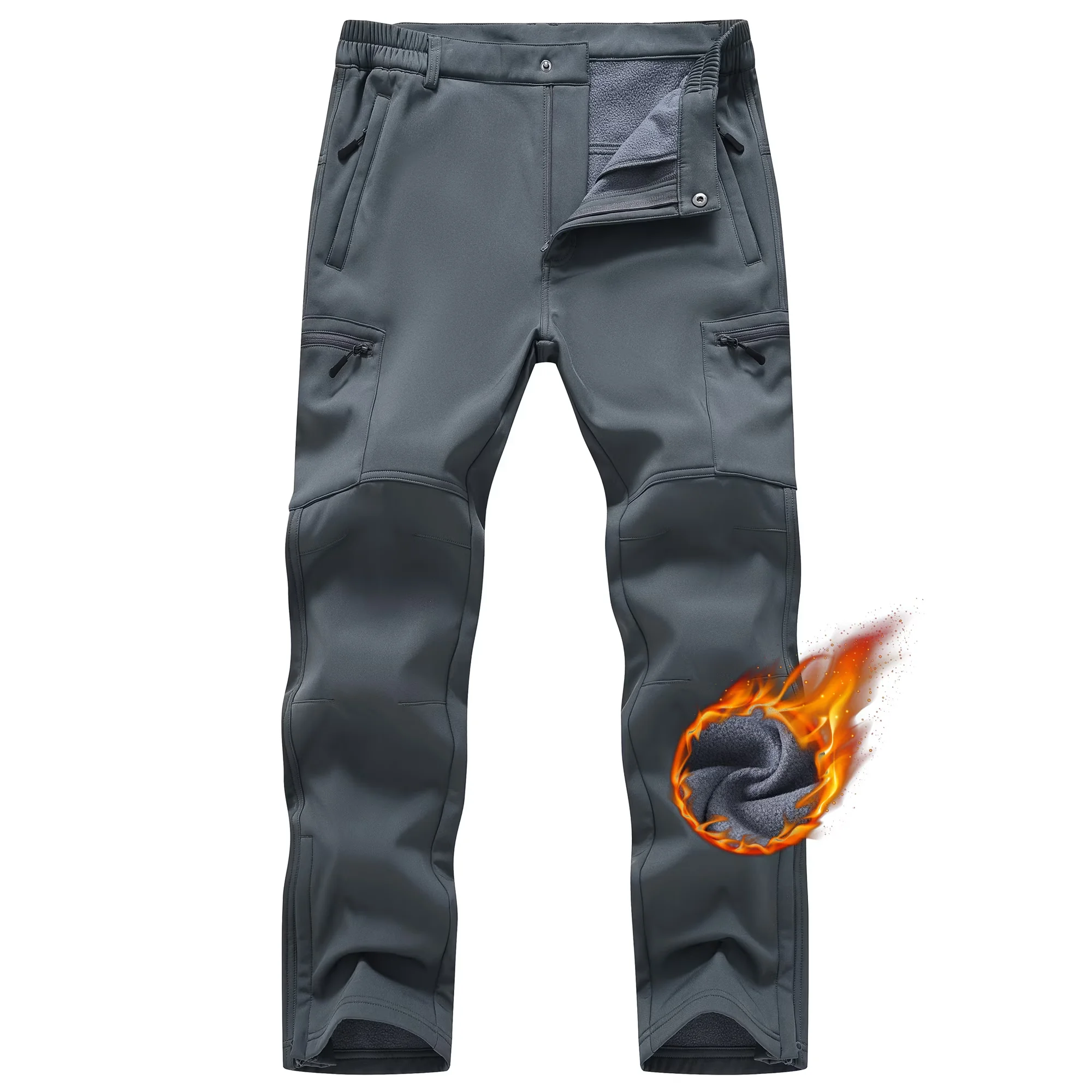 Winter Herren Wasserdichte Camping-Wanderhose Cargo Taktische Softshell Warme Fleece Winddichte Outdoor-Trekking-Jagdhose – Detail 16