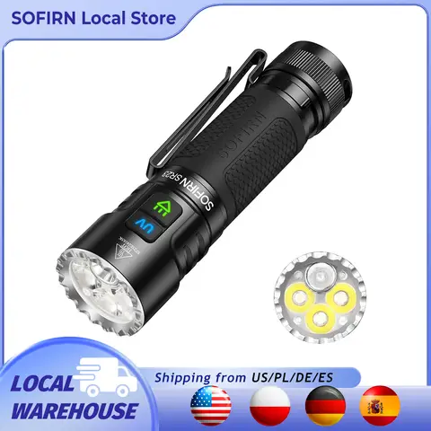 Sofirn 3300-Lumen USB-C Rechargeable EDC Flashlight with UV Light & Magnetic Tailcap