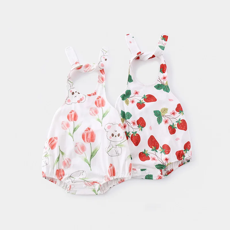 

2025 Summer New Baby A-class Pure Cotton Jumpsuit Cute Thin Baby Fart Clothes for Newborns Romper