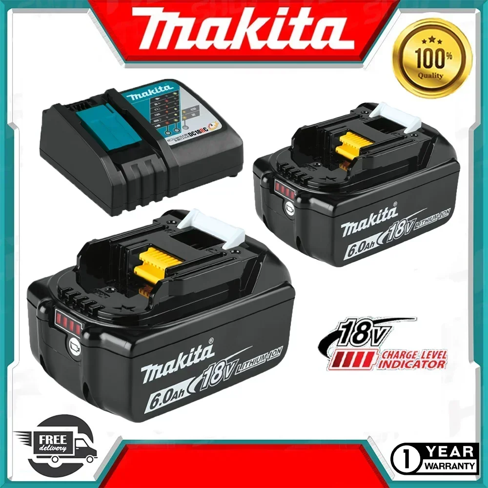 

18V 5.0Ah Makita Original with LED Lithium Ion Replacement LXT BL1860B BL1860 BL1850 Makita Rechargeable Power Tool Battery 5000