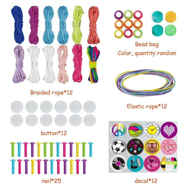DIY Bracelet Craft Kit Include Braid Loom Kids Creativity Educational Friendship Bracelet Making Kit Girls Boy Adjustable Pegs