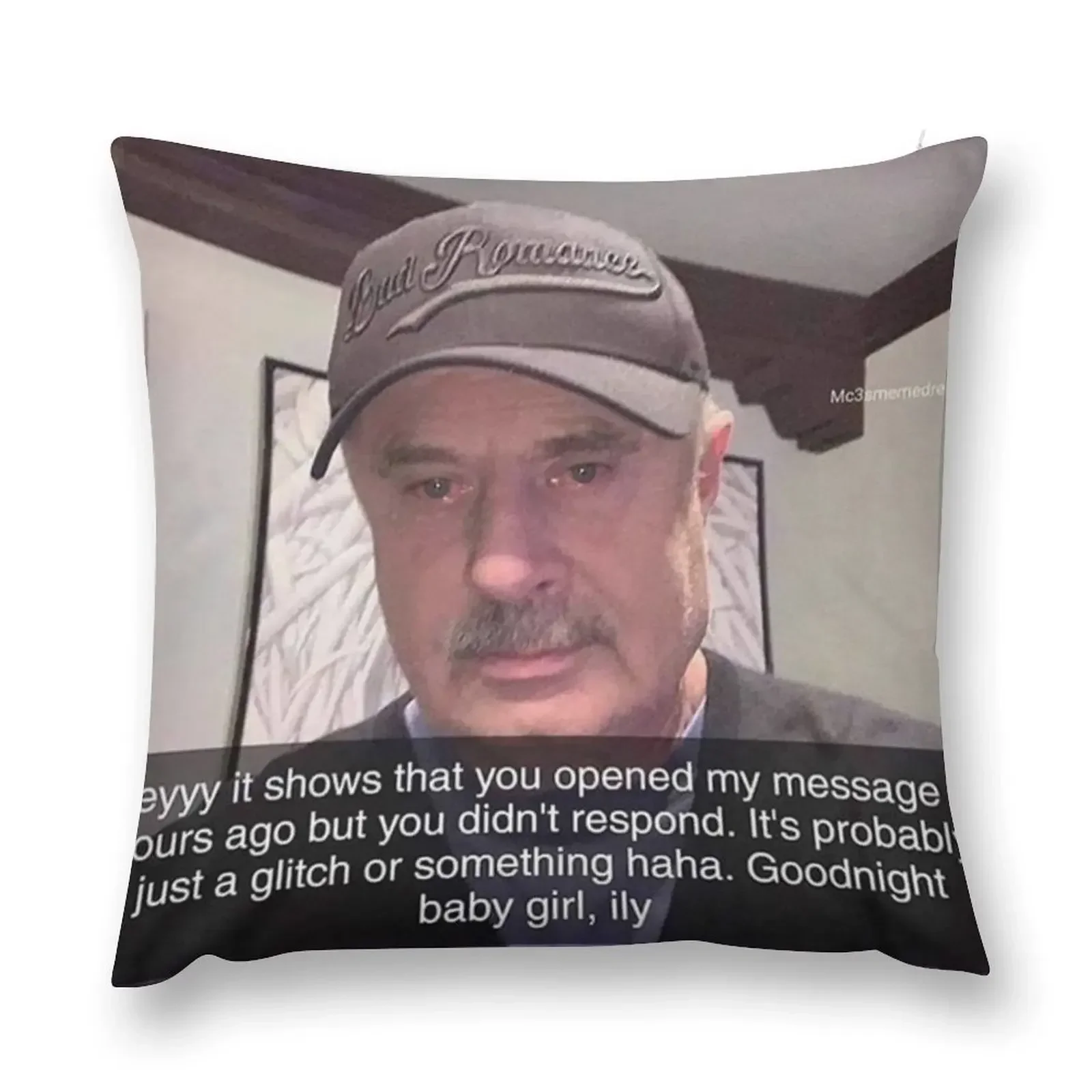 

crying snapchat dr phil Throw Pillow Sitting Cushion christmas supplies Christmas Covers covers for pillows pillow