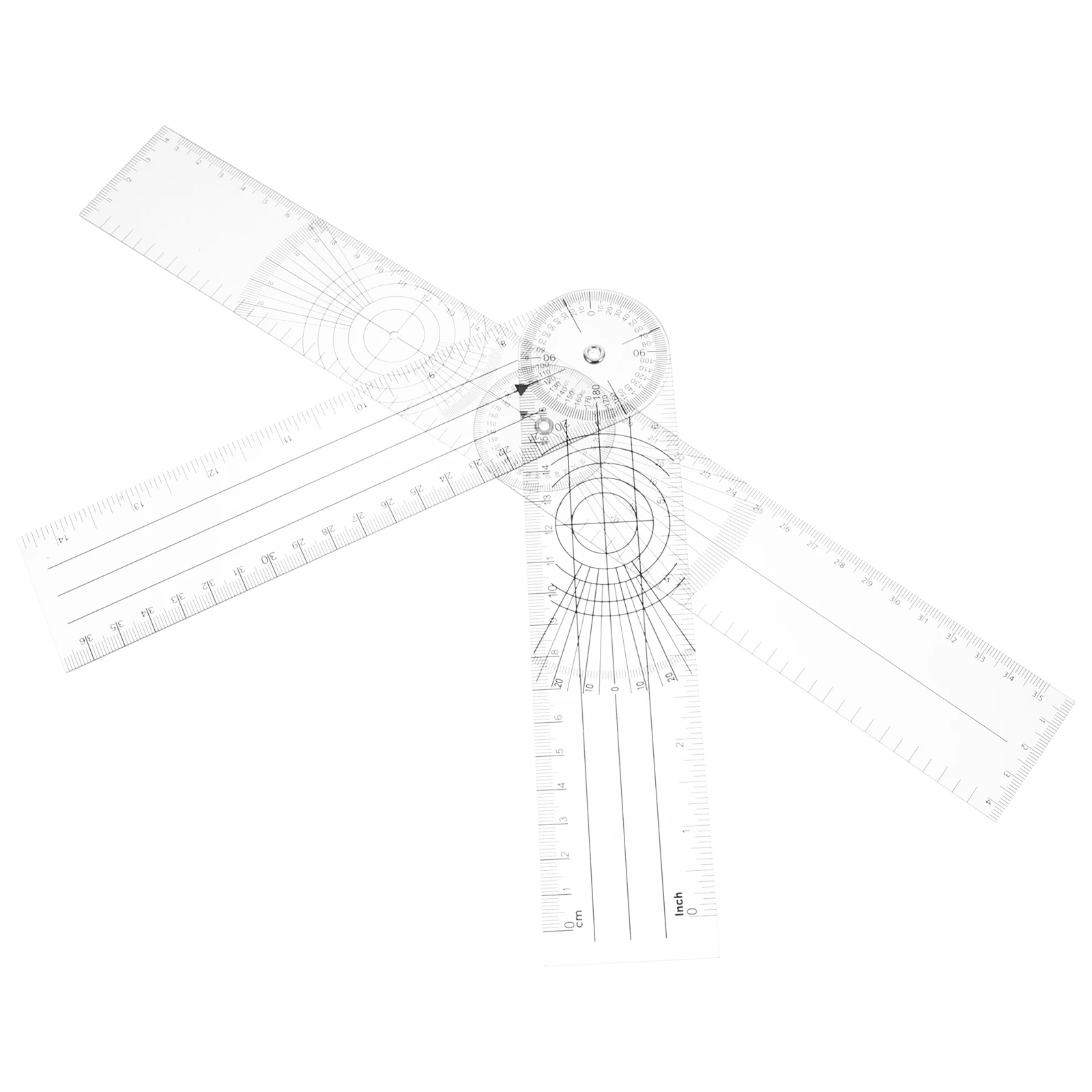 

2Pcs Medical Goniometer Ruler Transparent Plastic Angle Spinal Protractor 360Degree Portable Arthrodial Small Measurement