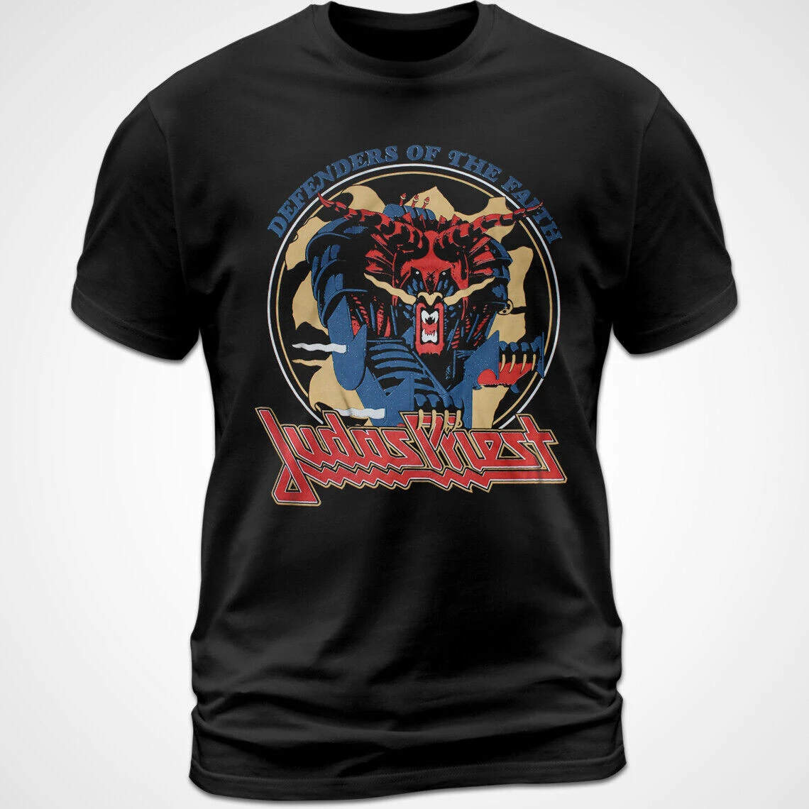 Plus Size Streetwear Casual Short Sleeve Cotton T-shirt Judas Priest Defenders of the Faith Album Tee Ian Hill Rob Halfor